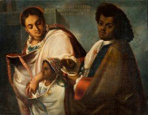 Mulatto and Mestiza Produce a Mulatto Return-Backwards, c.1715